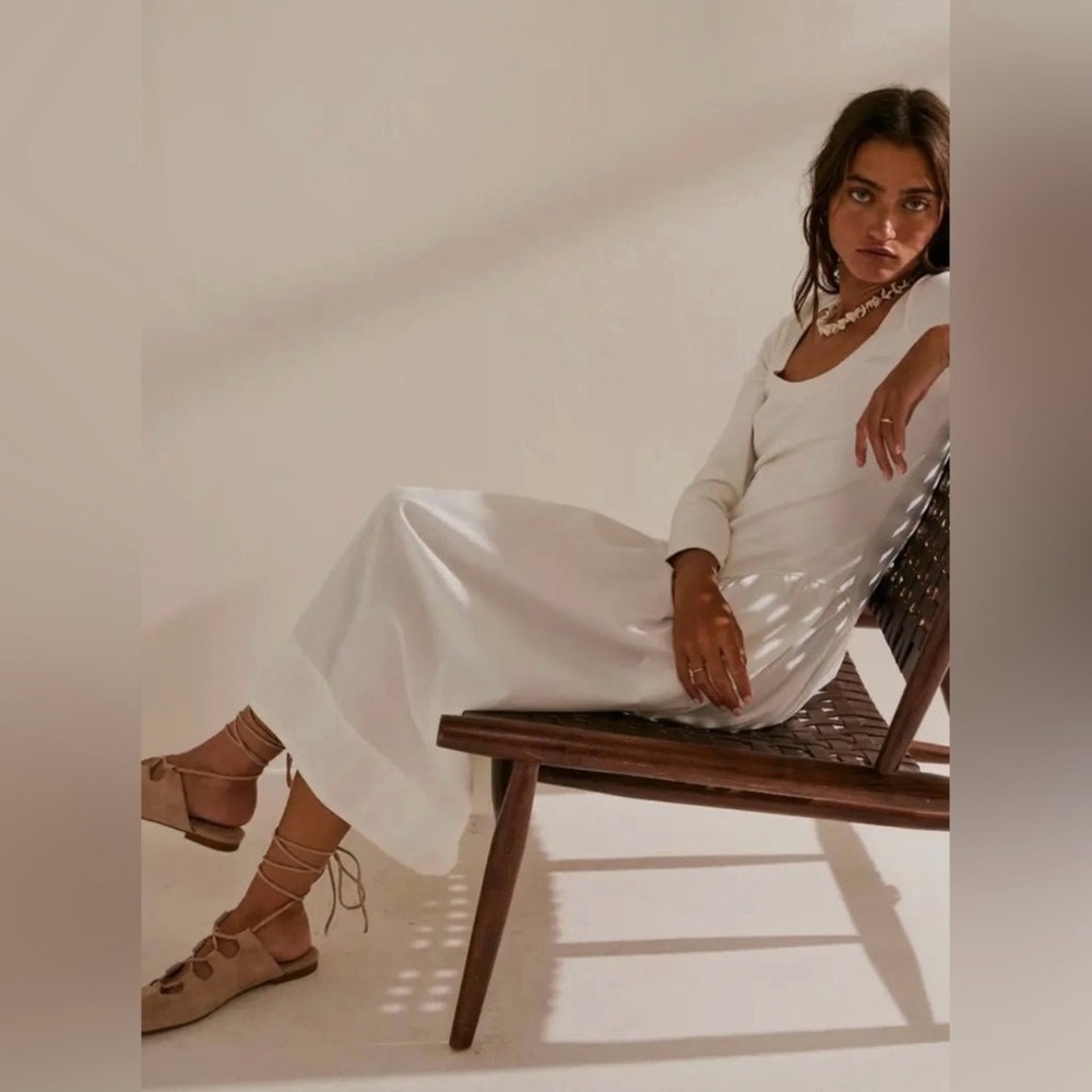 Free People Drop-Waist White Maxi Dress